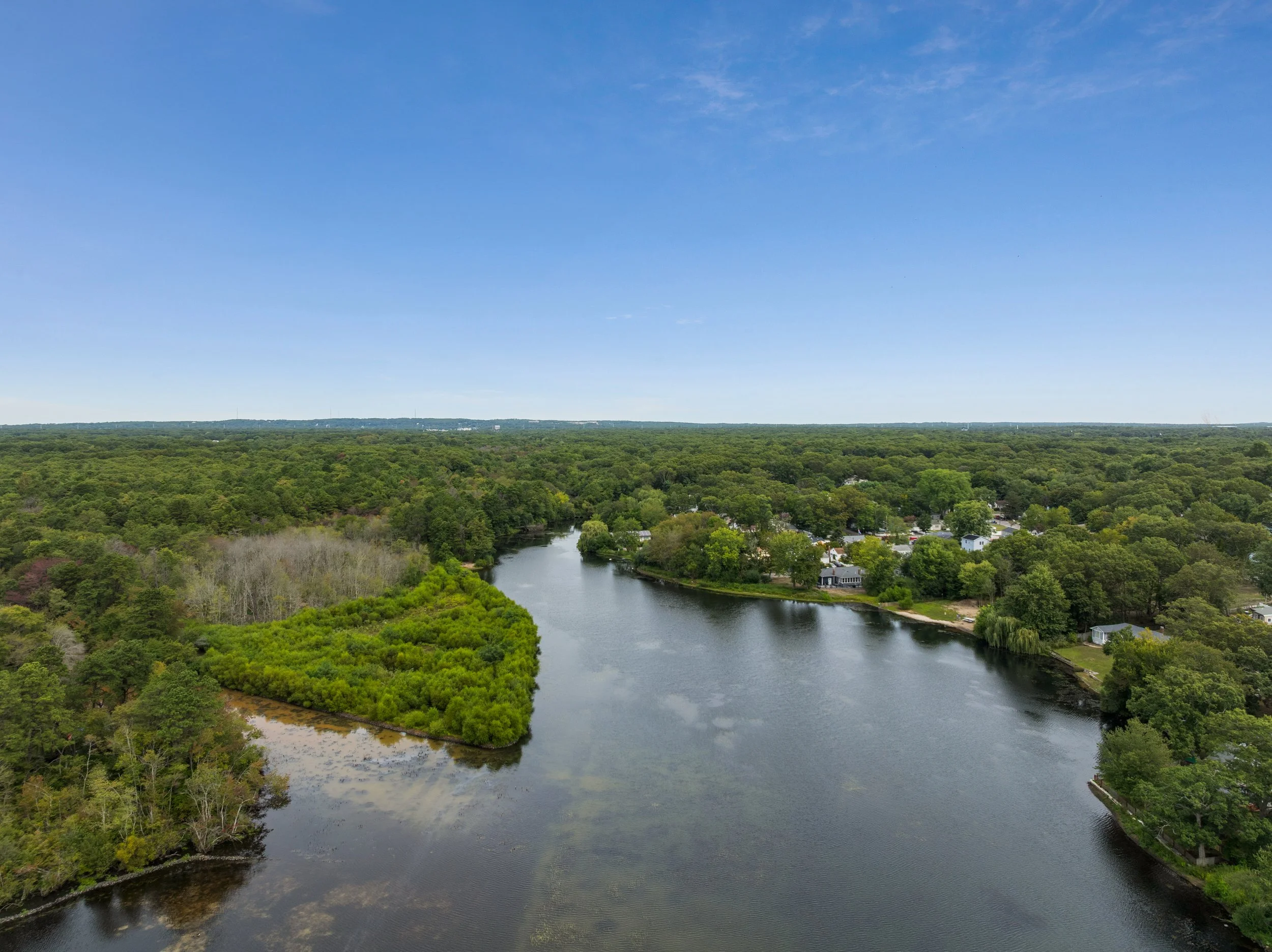 Aerial view of Canaan Lake near 50 Denton St. Patchogue NY