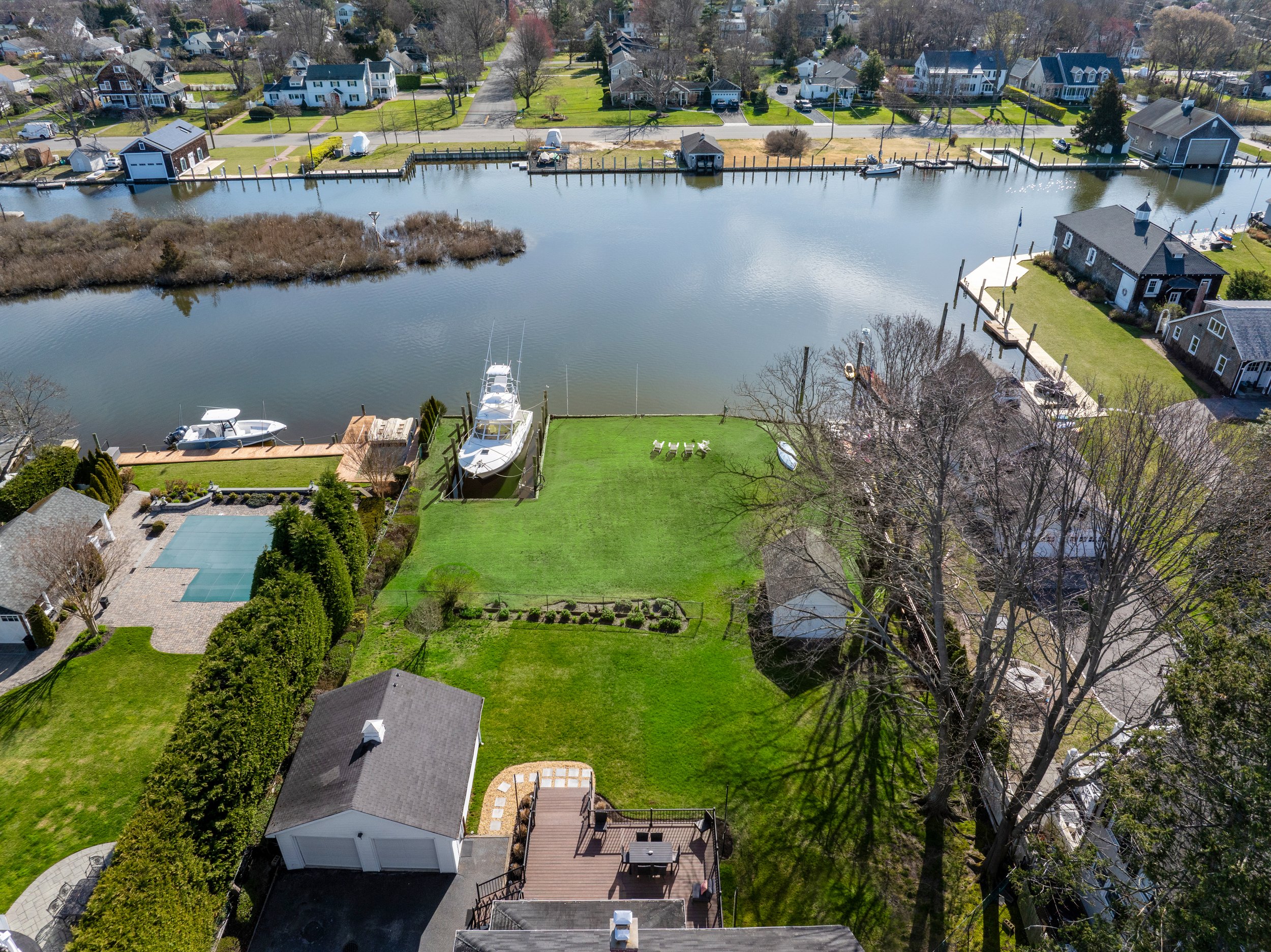 Aerial View of Backyard, 106 Ocean Avenue Amityville