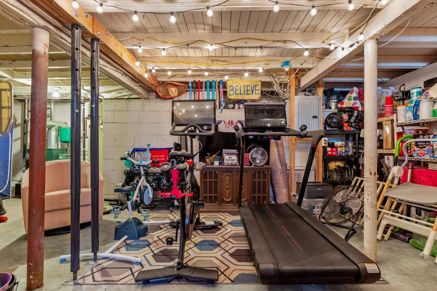 basement used at gym area 46 Rowland St. Patchogue, NY