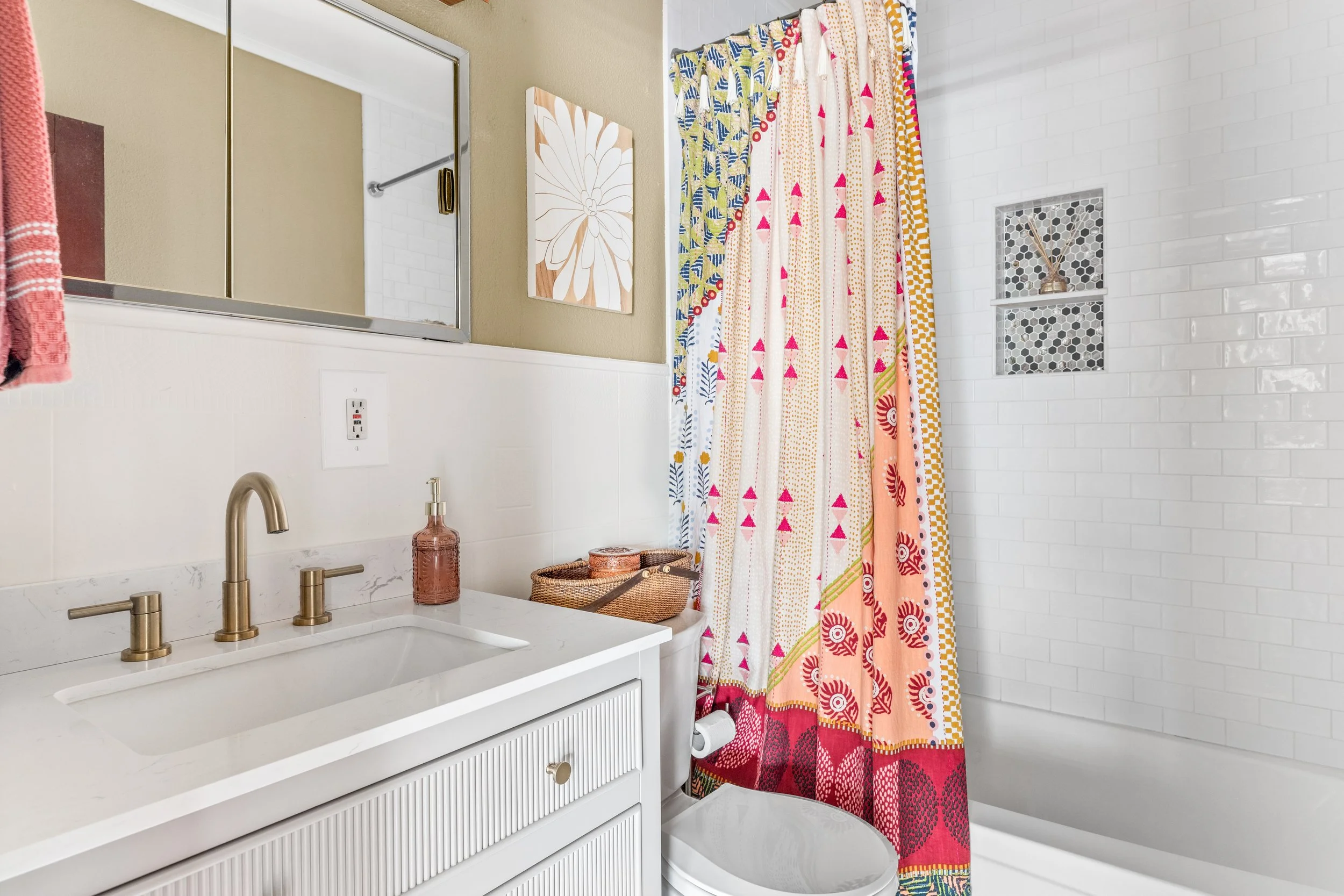 Bathroom with white tiles, 50 Denton St. Patchogue, NY 