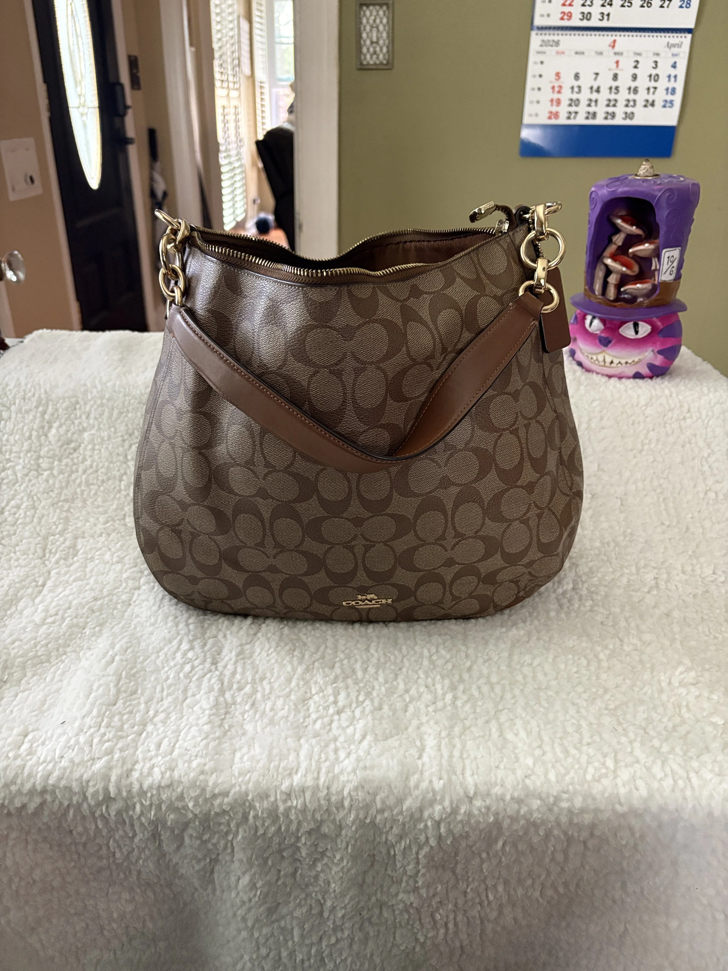 Coach Elegant Signature Canvas Shoulder Bag