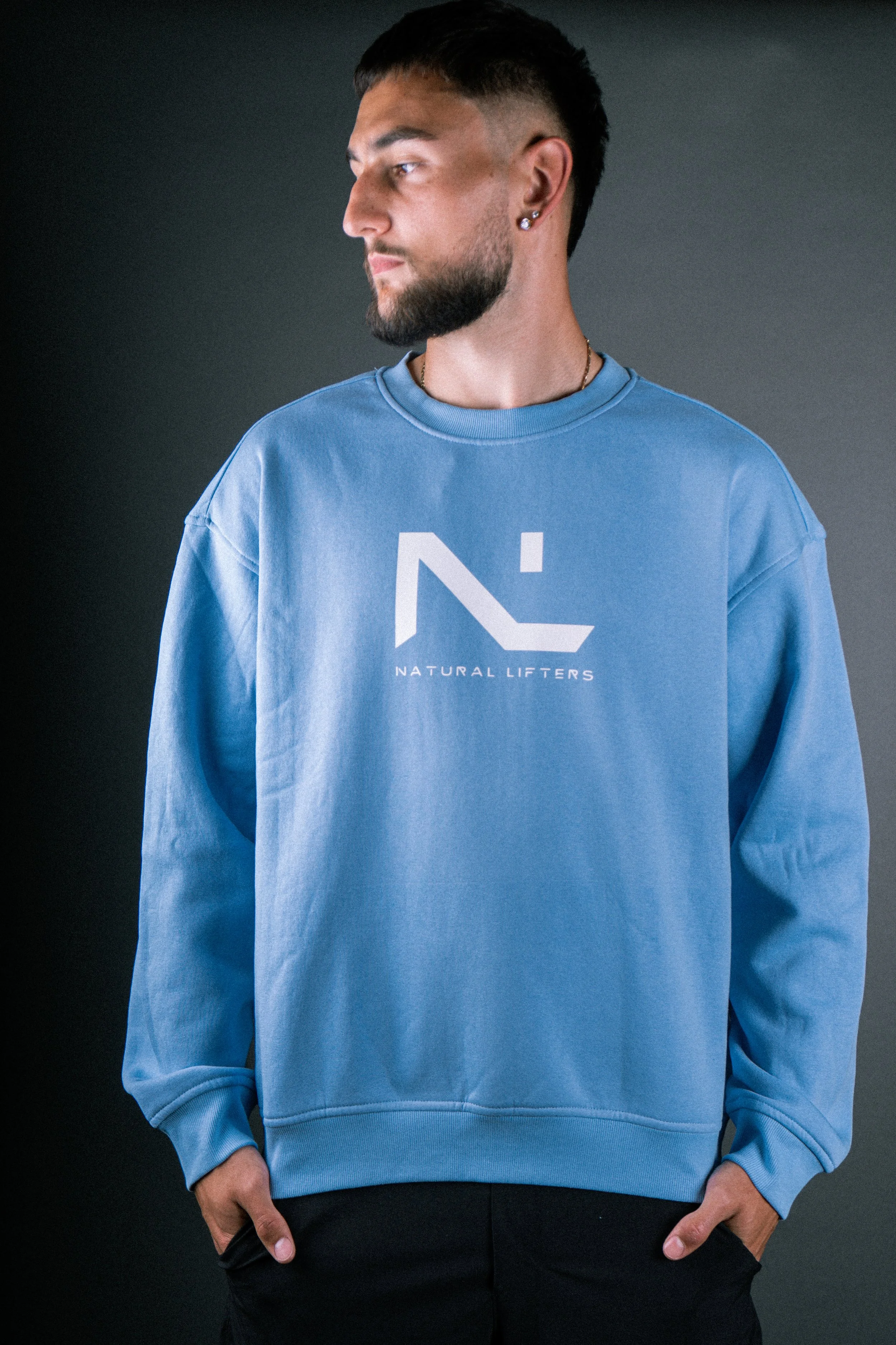 Oversized Gym Sweatshirt Sky Blue