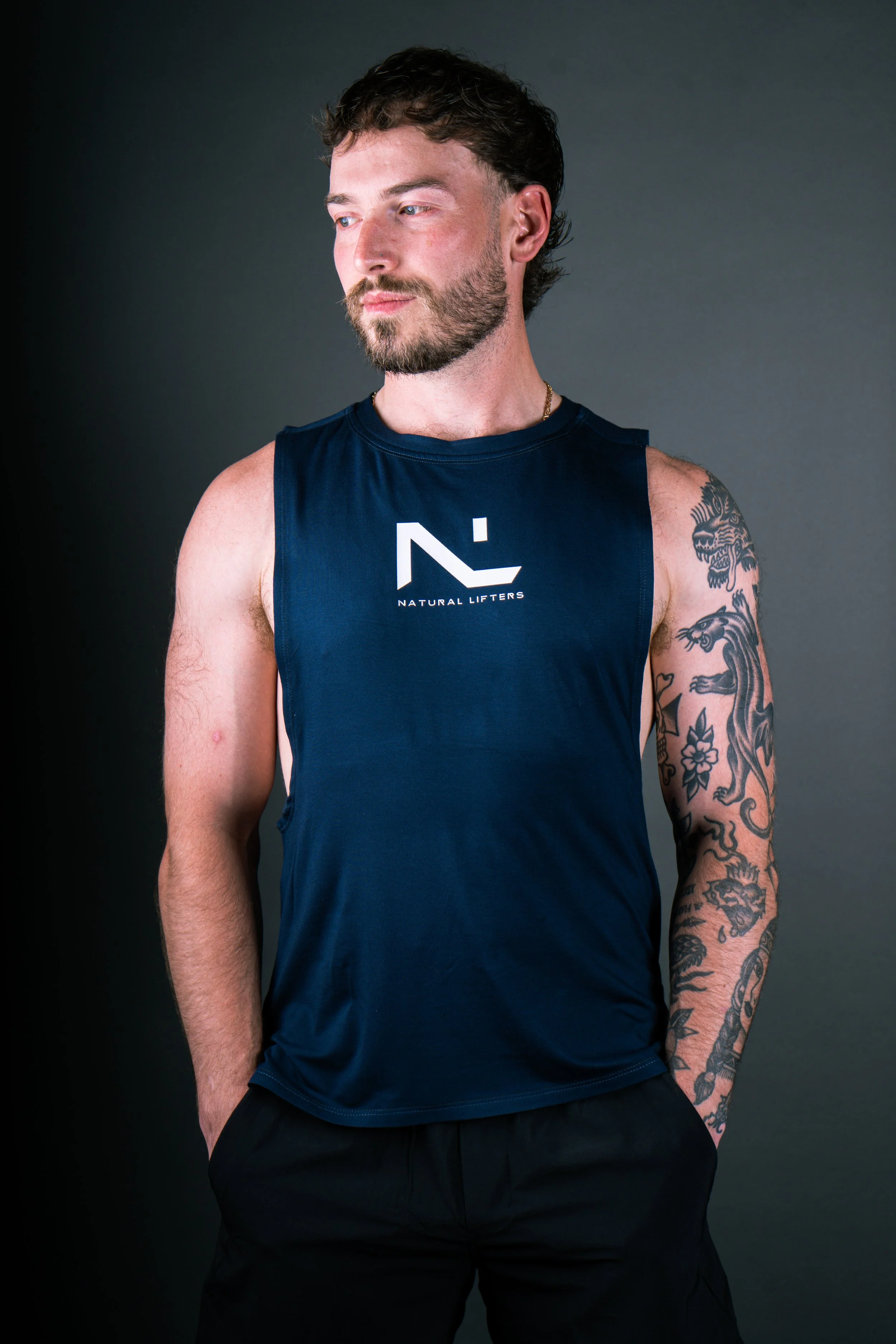 High Neck Tank Deep Blue