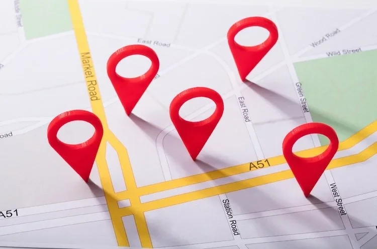 Map with pins