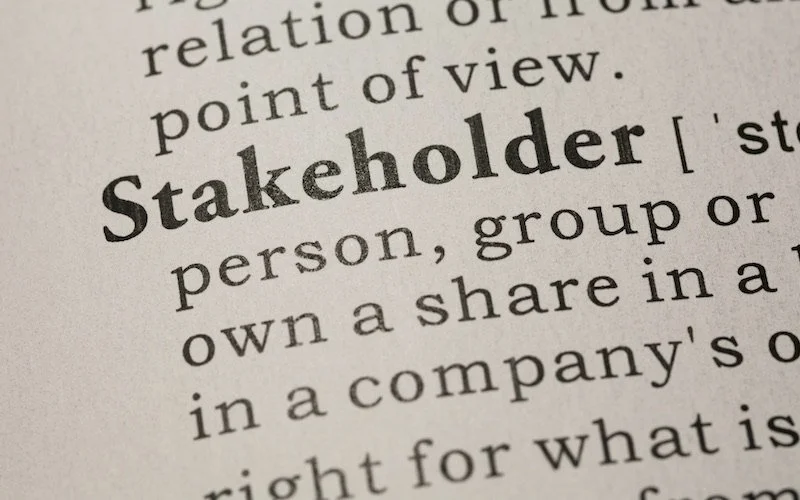 Page of text focused on word "Stakeholder"