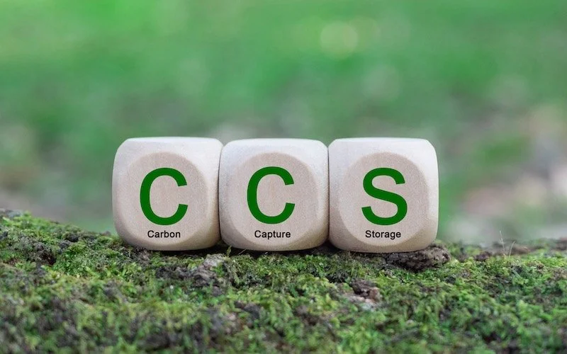 Building blocks that say "carbon capture storage" and "CCS"