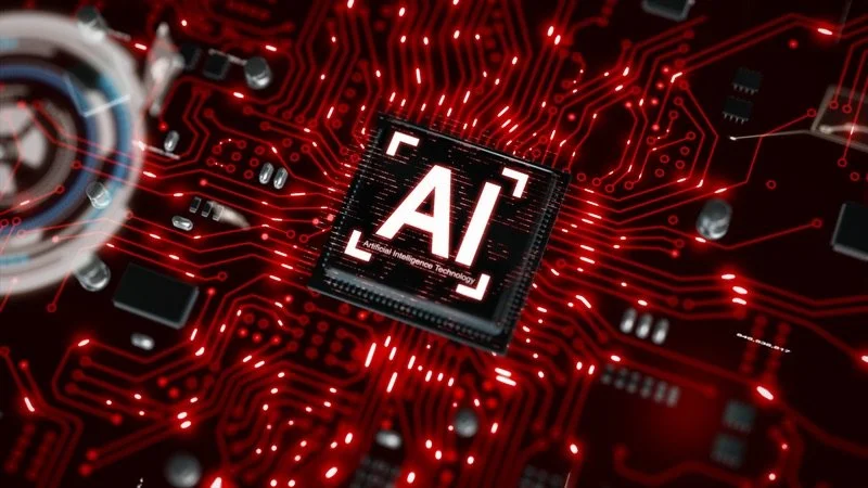 AI themed computer chip