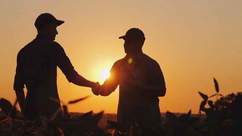 Farmers shaking hands