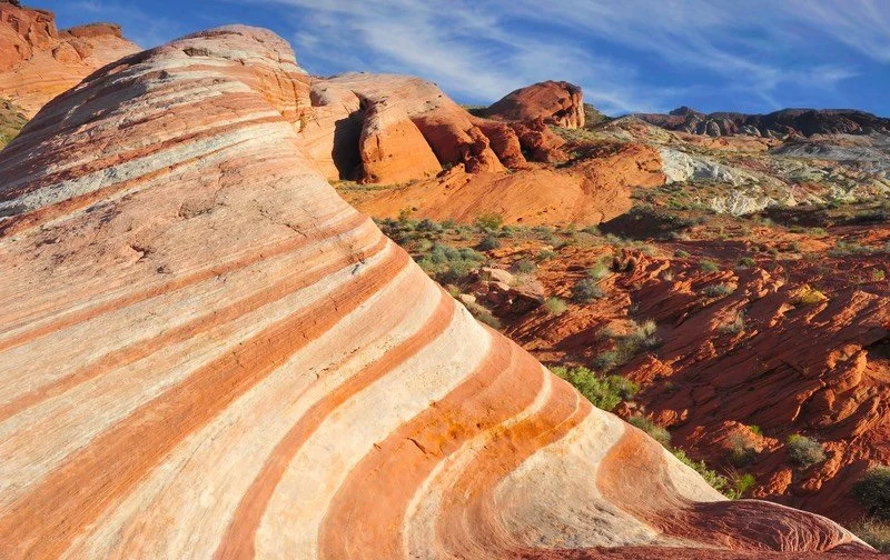 Red rocks with landscape