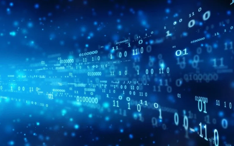 Data themed blue illustration