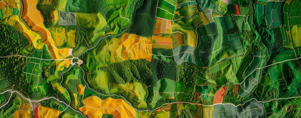 Land map with green and yellow elements