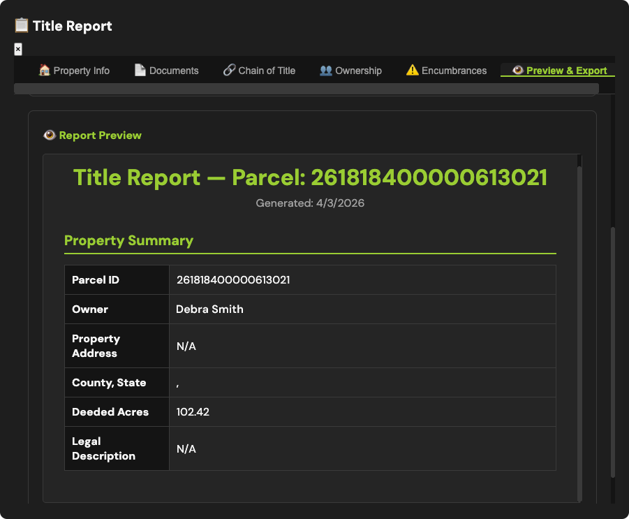 Title report