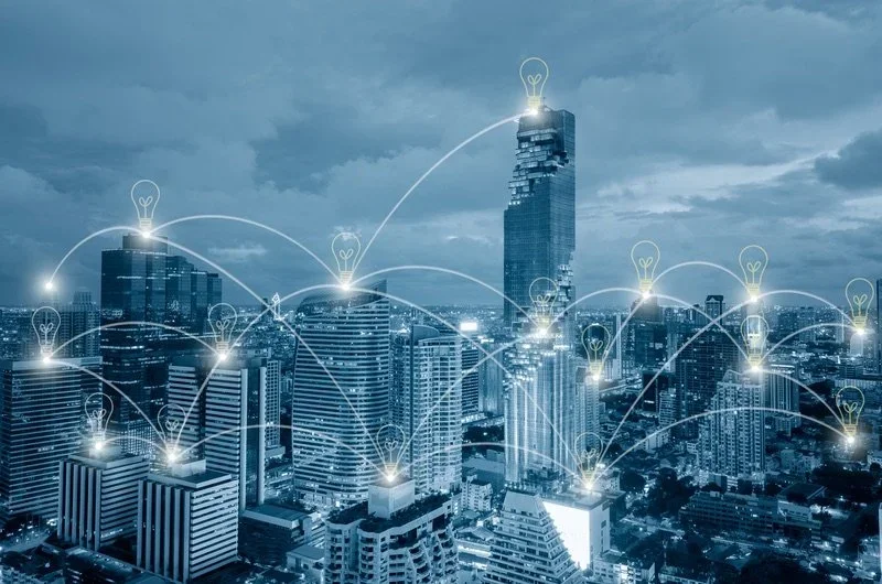 City with energy illustration