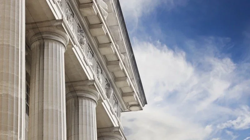 Courthouse on a blue sky