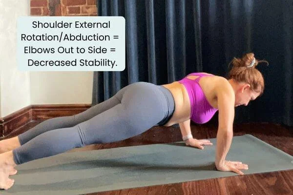 Shoulder External Roation Elbows Out to Side in Chaturang