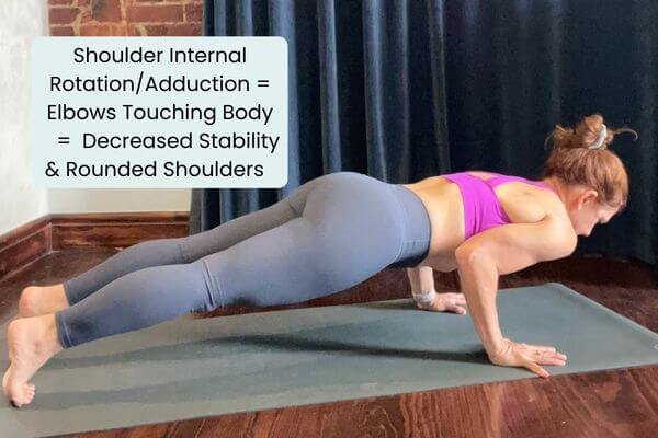 Shoulder Internal Rotation Elbows touching Sides of body in Chaturang