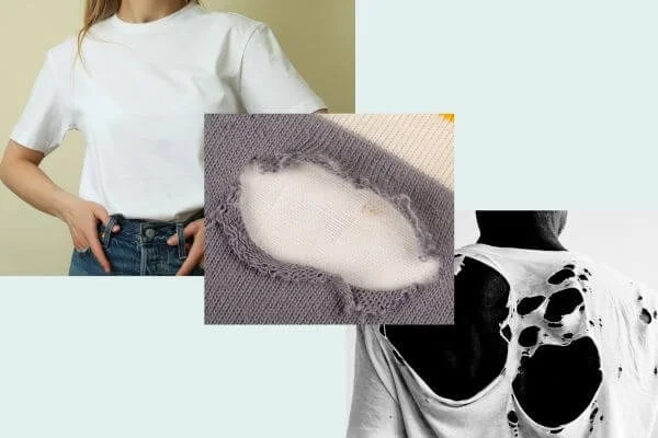 t-shirt with holes represents rotator cuff tear