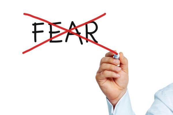 graphic crossing out the word fear