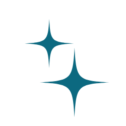 Two blue stars with four points each on a black background.