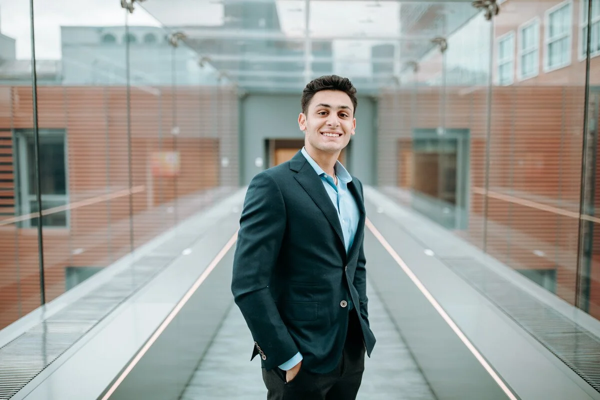 Scholarship Recipient dressed for success