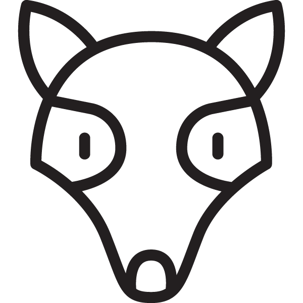 Minimalist black outline drawing of a pig's face.