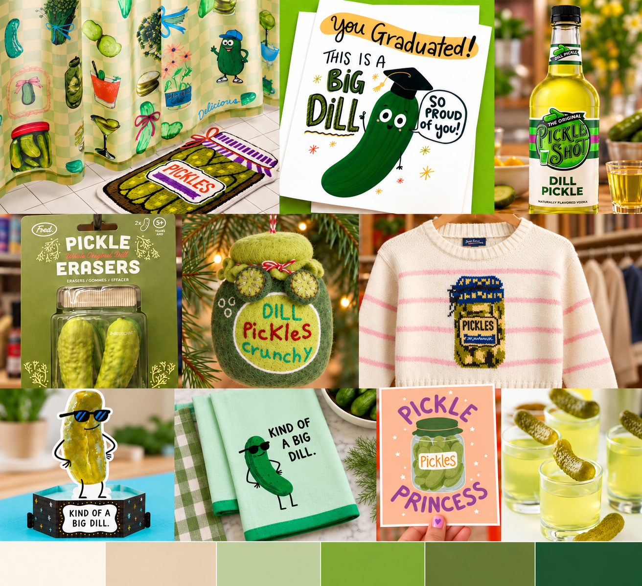 The pickle craze is everywhere! This trend has taken the design scene by storm, on products varying from clothes to cards and home decor.