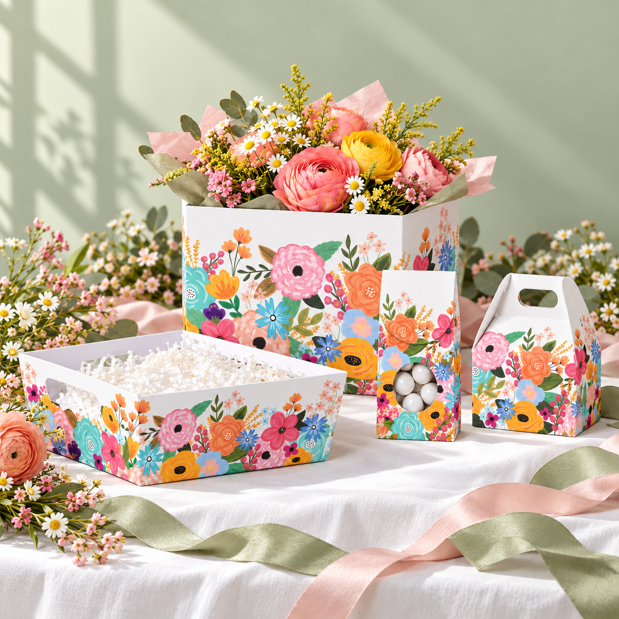 Four wildflower packages on a spring table.png