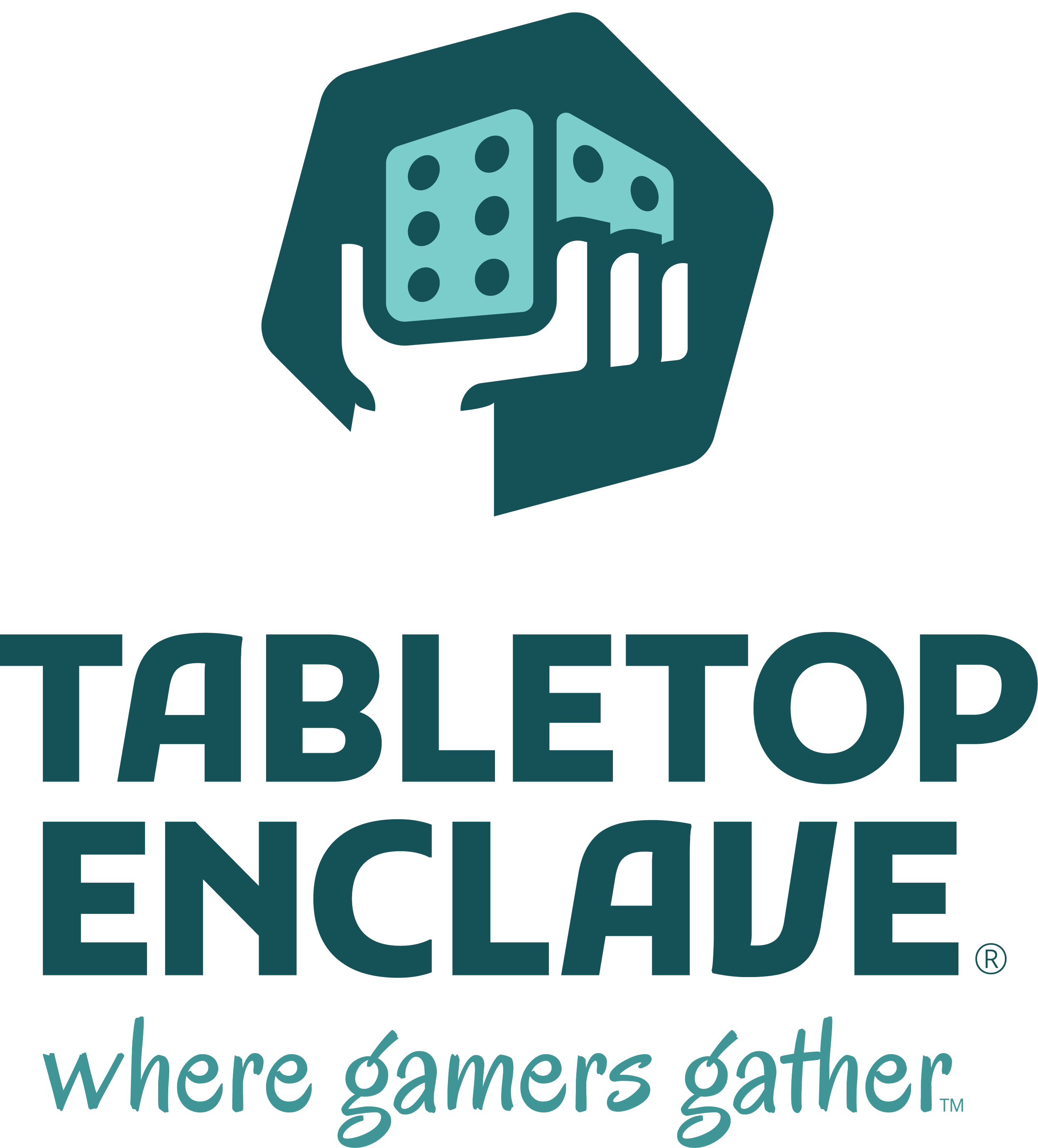 Logo of the Electronic Entertainment Expo (E3) featuring a hand holding two dice, with the text 'where gamers gather' underneath.
