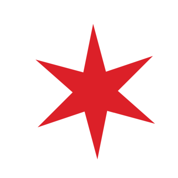 Red eight-pointed star with a black background