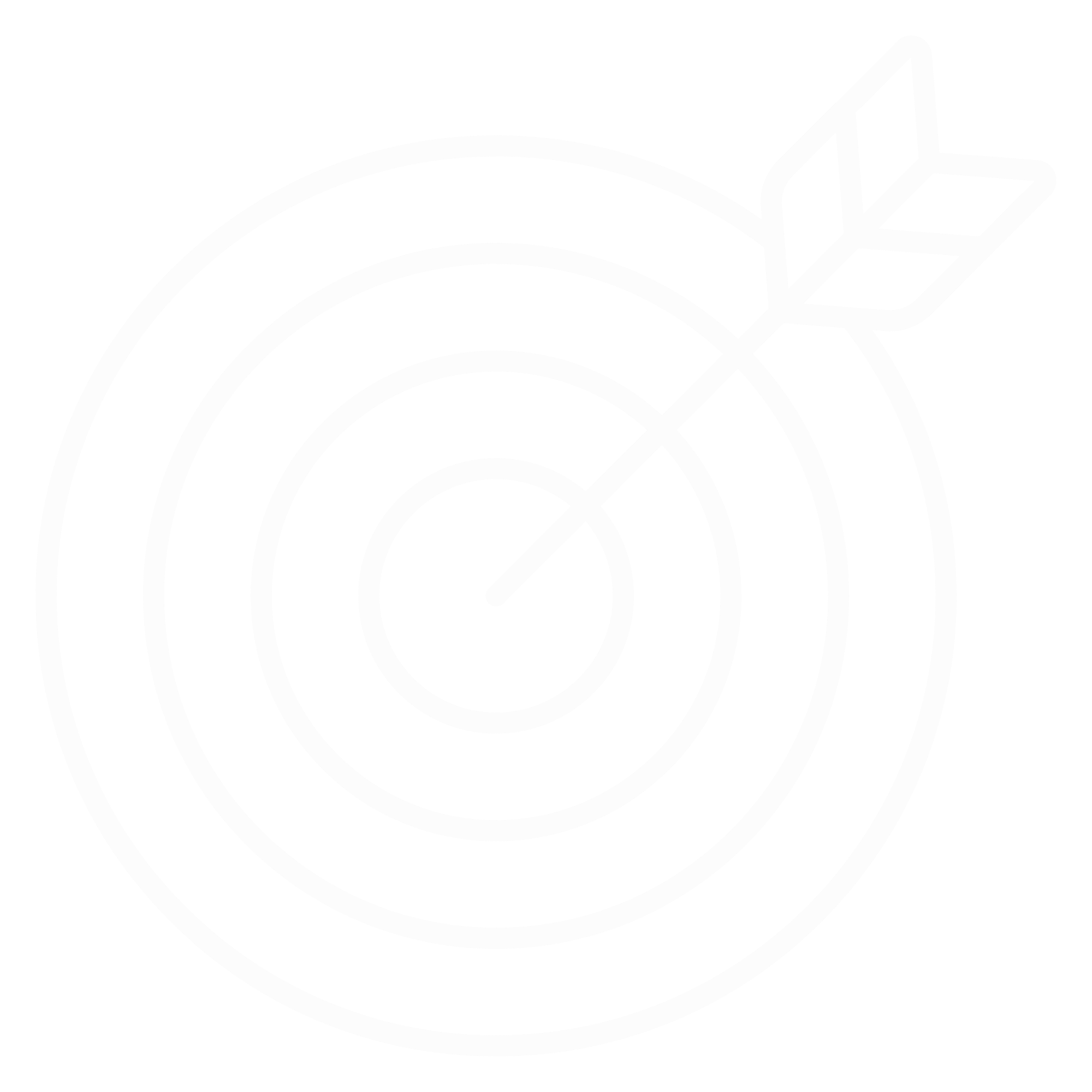 White outline of a target with concentric circles and an arrow hitting the bullseye on a black background.
