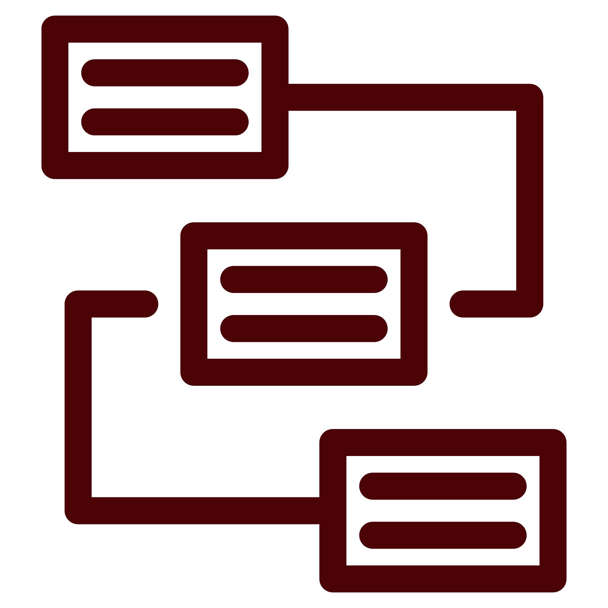 Icon representing a blockchain network with interconnected blocks.
