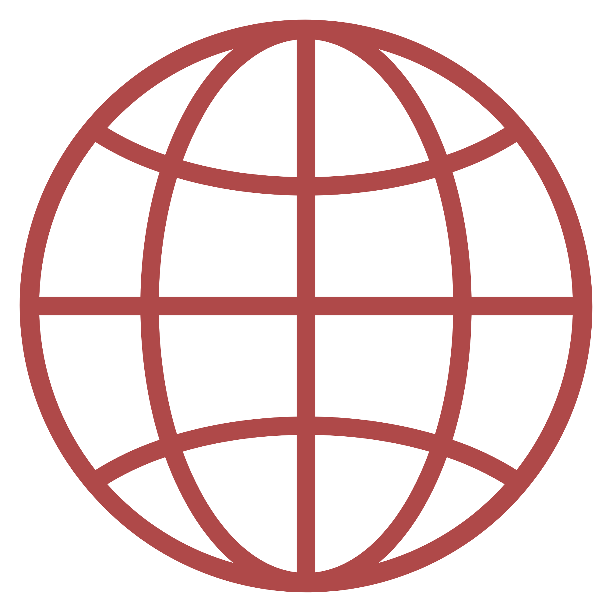 Icon of a globe with latitude and longitude lines, representing the internet or worldwide connectivity.