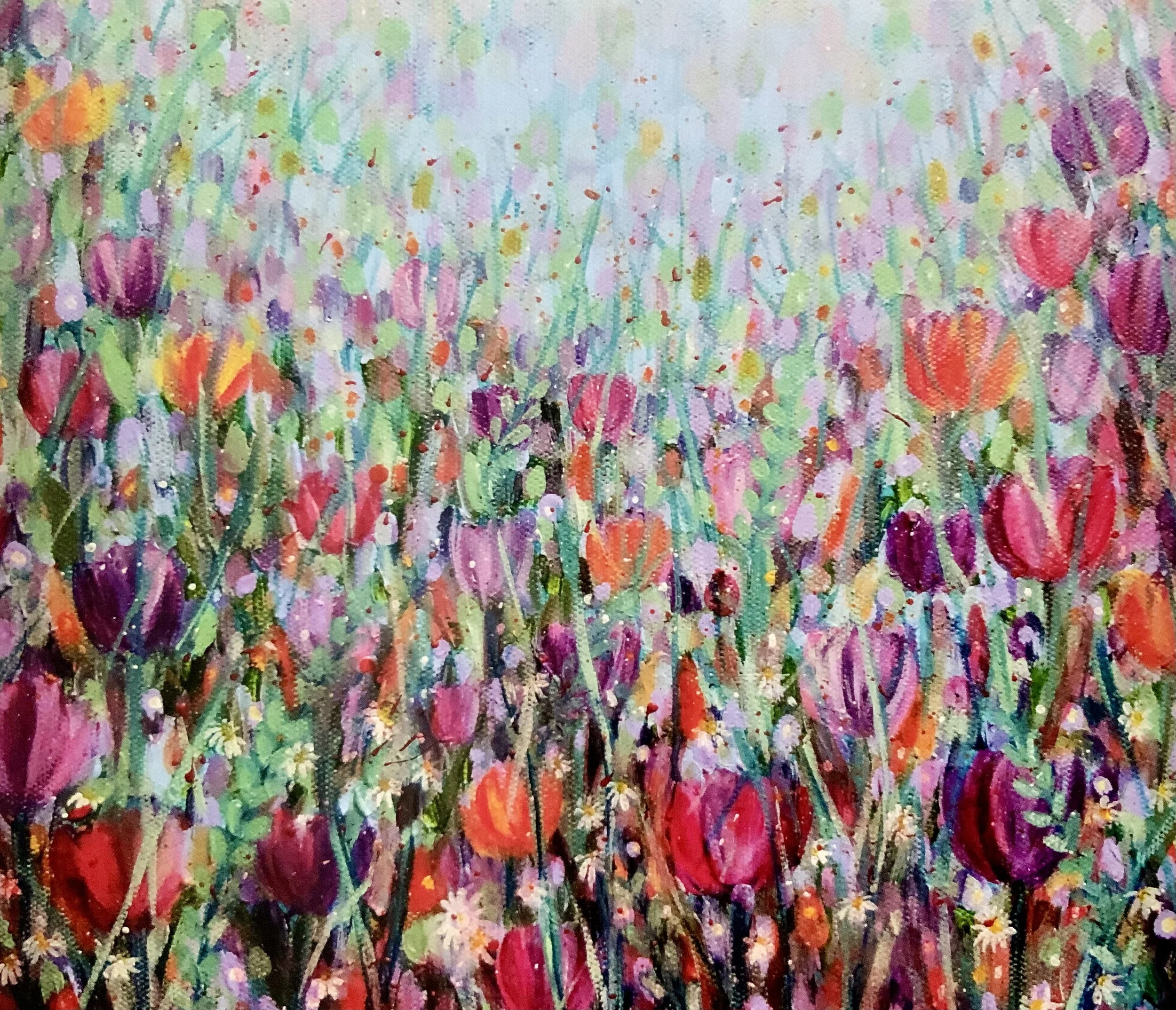 A Tangle of Tulips,  Blank Greetings Card