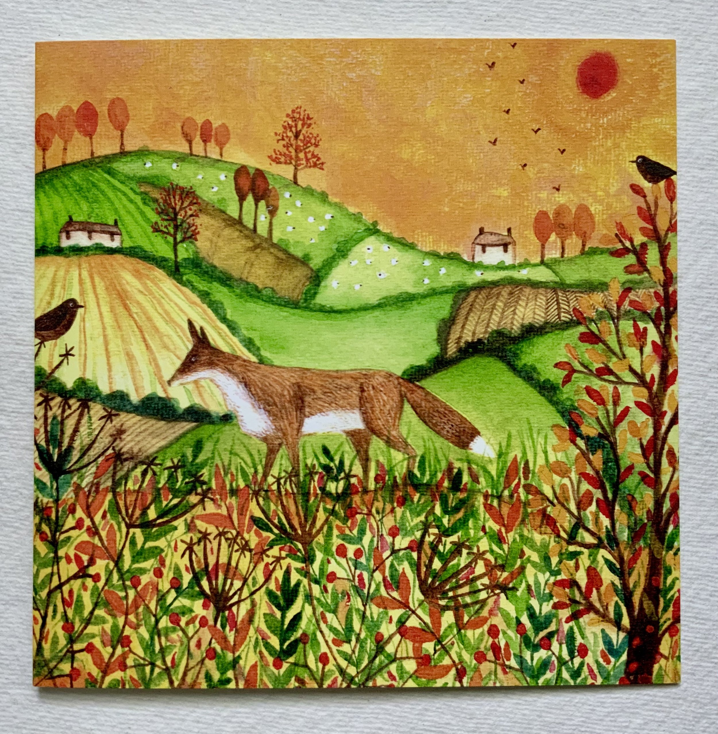 Autumn Fields blank  Greetings Card