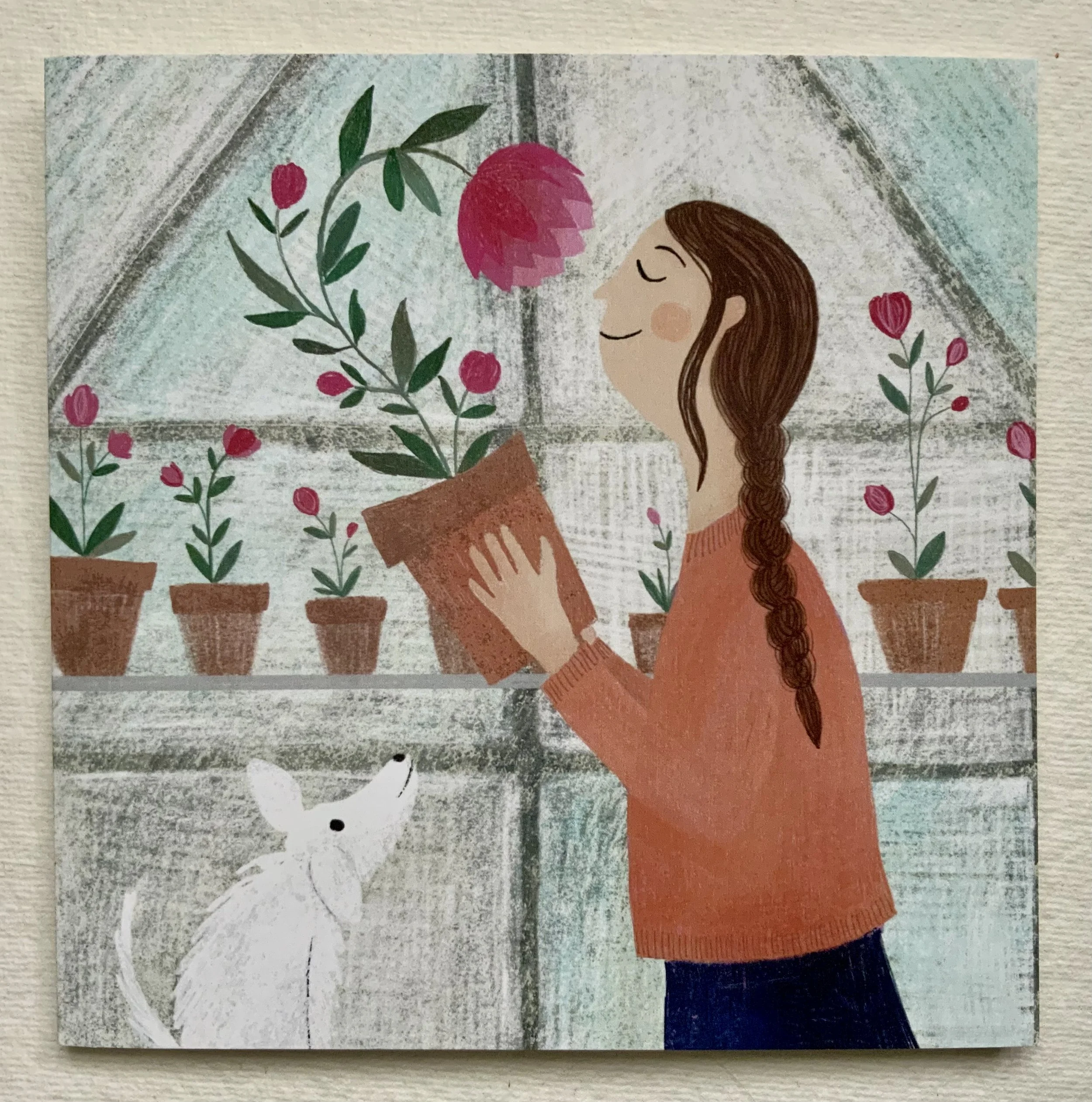 In the Greenhouse, Blank Greeting Card