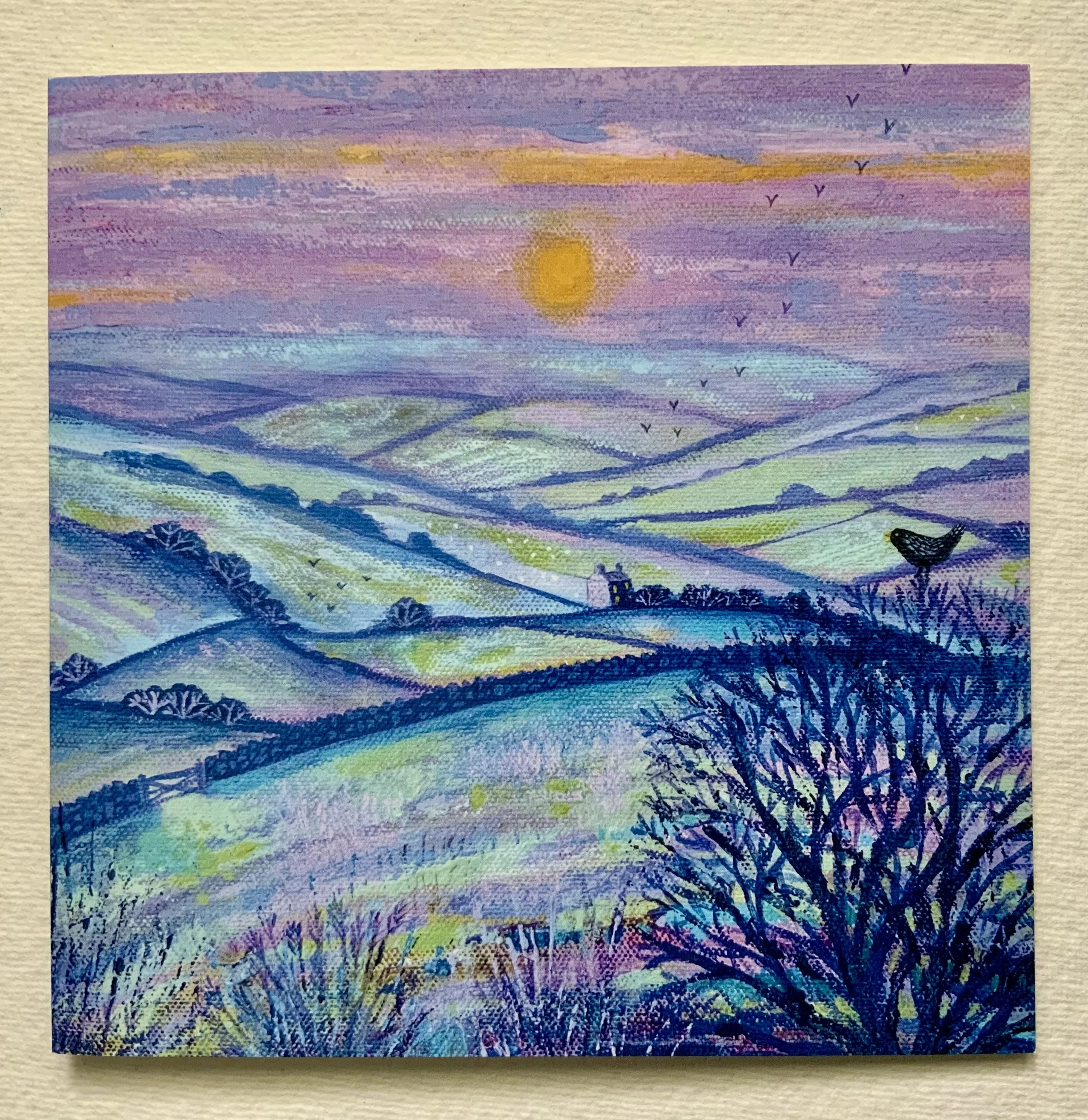 Moorland Sunset, Greeting Card
