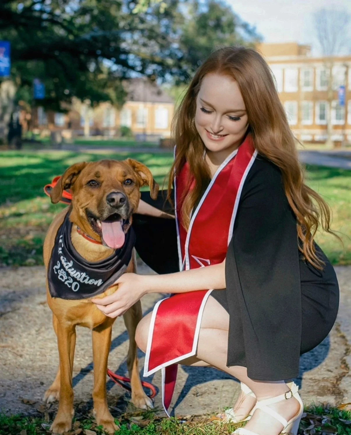 Erica with her dog Gumbo