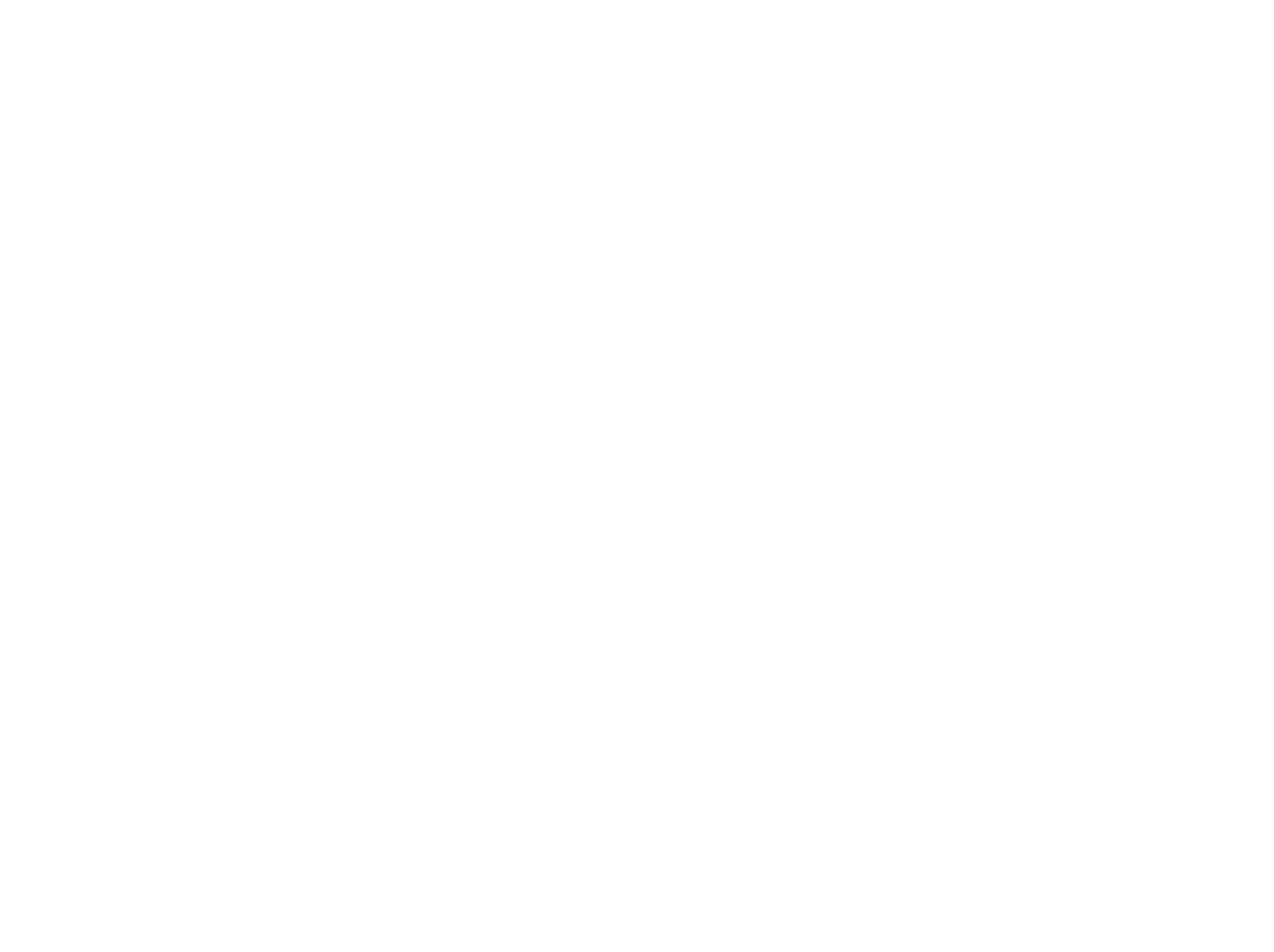 Black and white abstract design with a large curved shape and two smaller circular shapes.