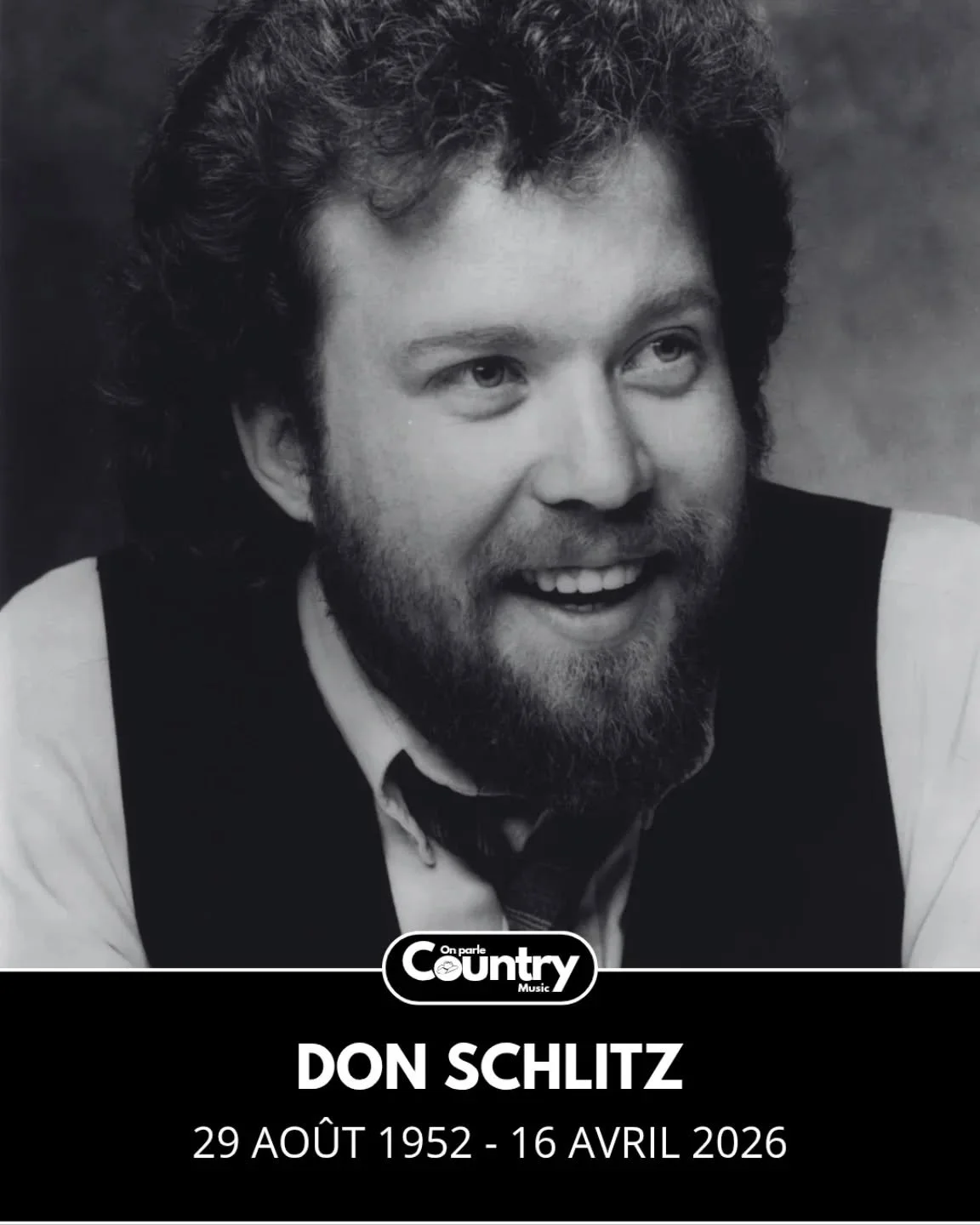 Don Schlitz, membre du Country Music Hall of Fame et l'un des auteurs-compositeurs les plus appr&eacute;ci&eacute;s et influents de l'histoire, est d&eacute;c&eacute;d&eacute; hier &agrave; l'&acirc;ge de 73 ans. Il a &eacute;crit de nombreux tubes c