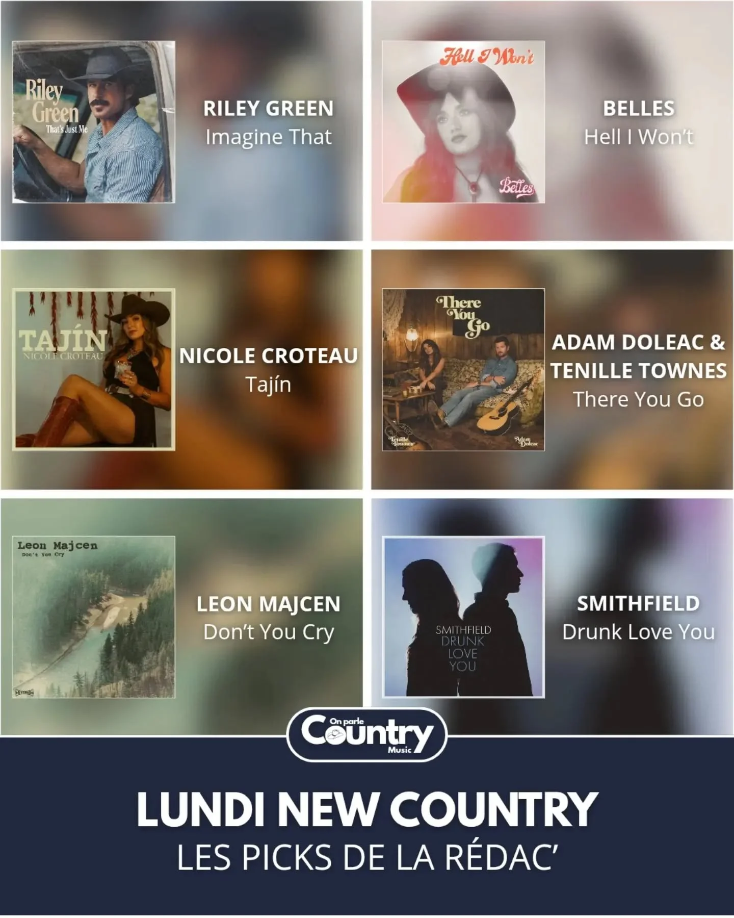 Lundi New Country et ses tr&eacute;sors, c'est aujourd&rsquo;hui 🫡

4️⃣5️⃣ nouveaux titres chin&eacute;s la semaine derni&egrave;re et nos coups de c&oelig;ur qu&rsquo;on vous partage :
- @rileyduckman d&eacute;finitivement incapable de faire une ma