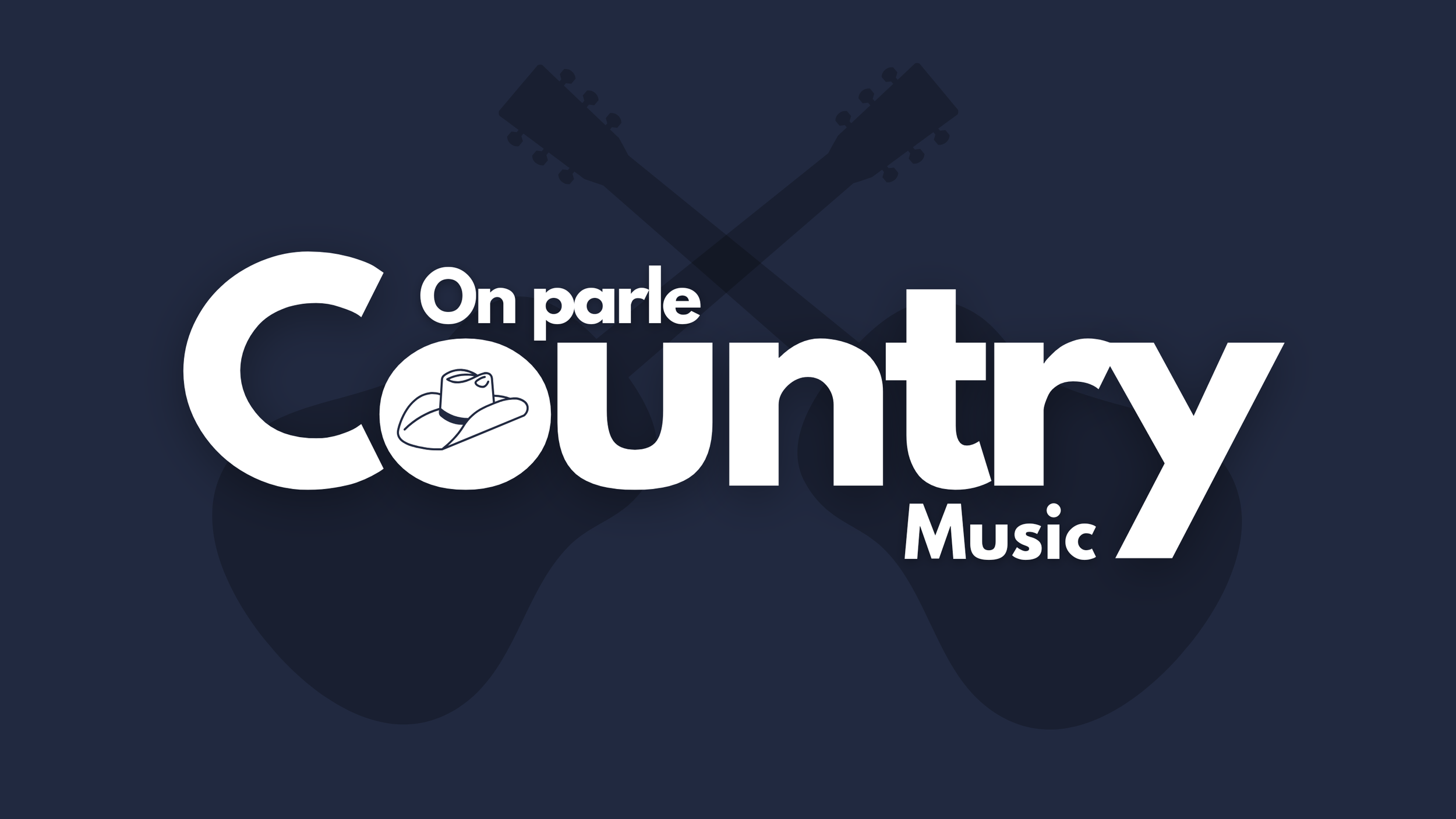 Logo "On Parle Country Music" OPCM sur fond bleu.