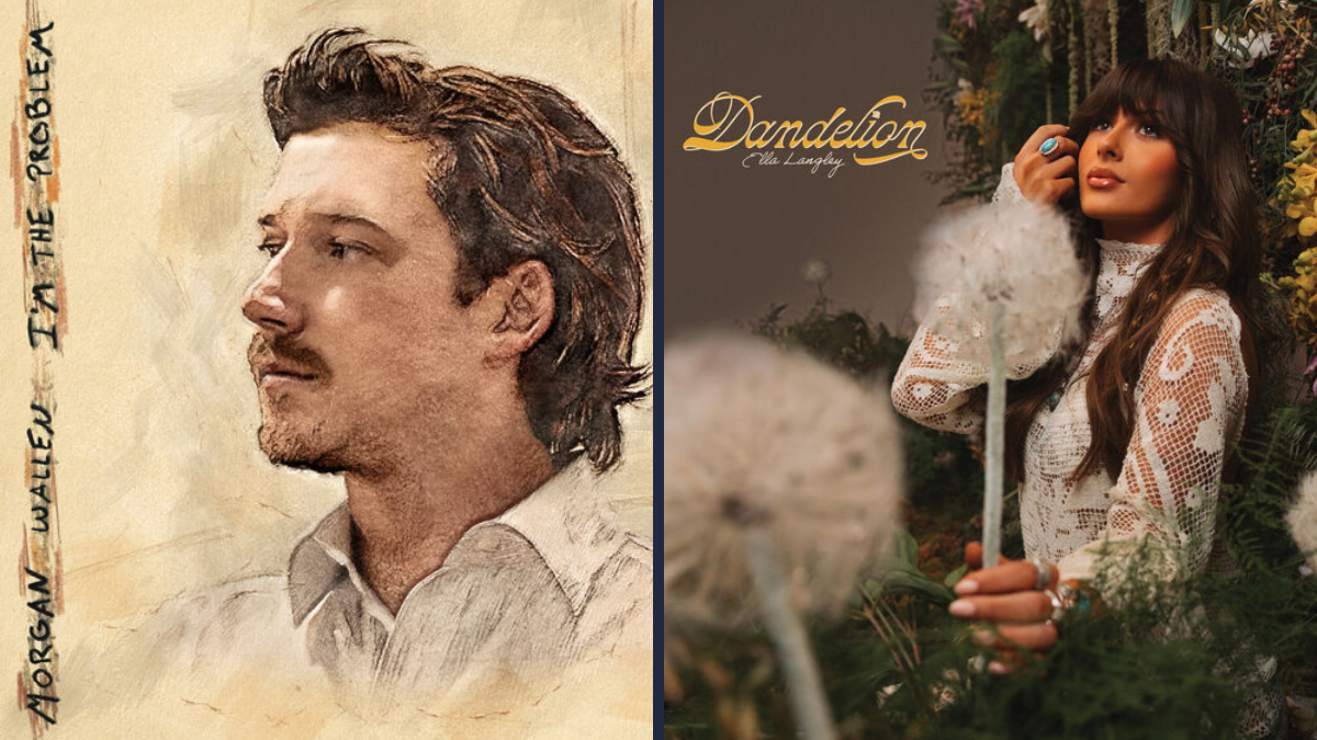 Pochettes des albums "I'm The Problem" de Morgan Wallen et "Dandelion" d'Ella Langley