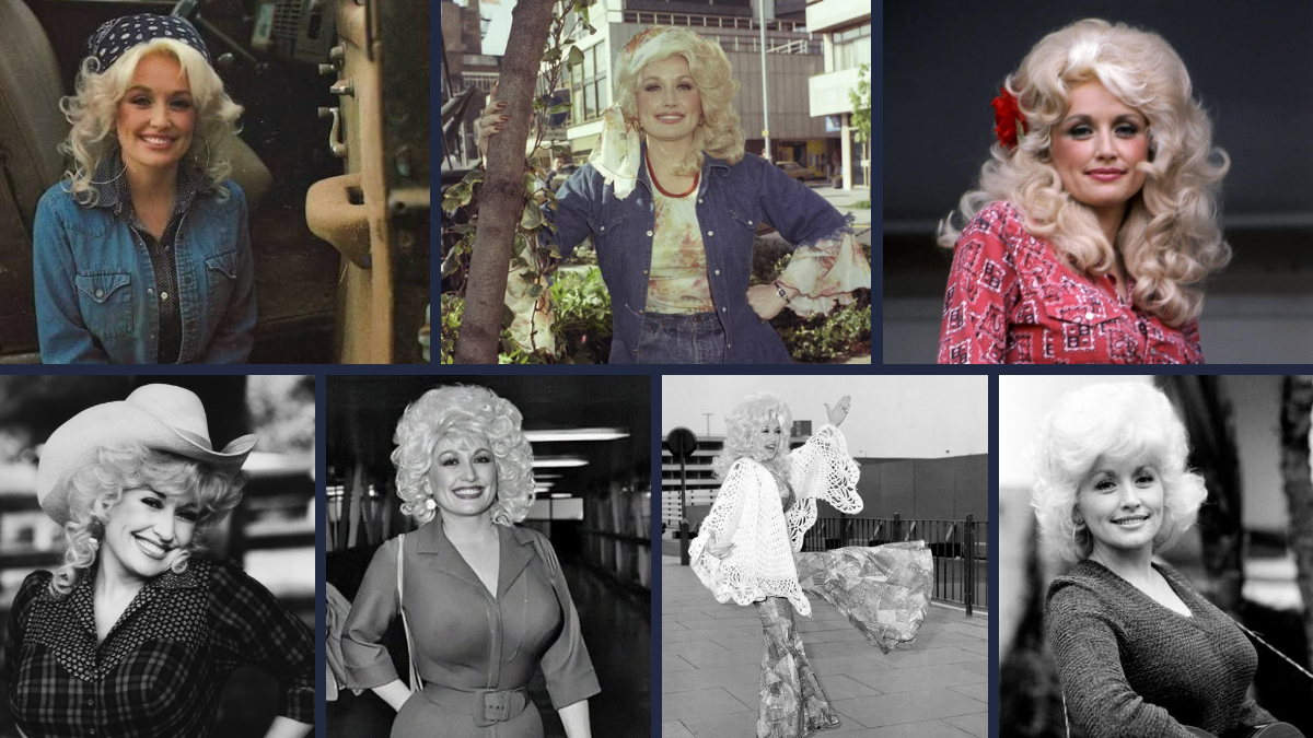 Montage de portraits de Dolly Parton jeune