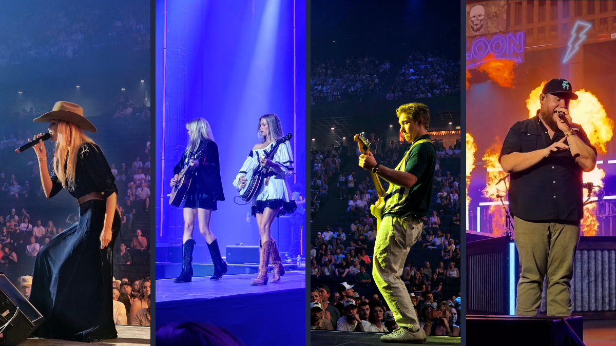 Montage des artistes du concert de Luke Combs à l'Accor Arena