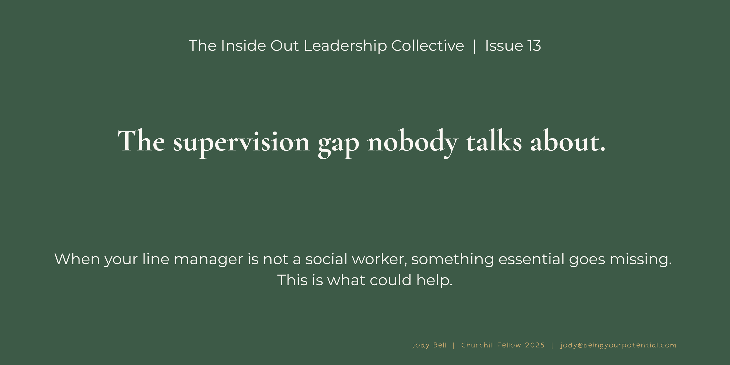 The supervision gap nobody talks about.