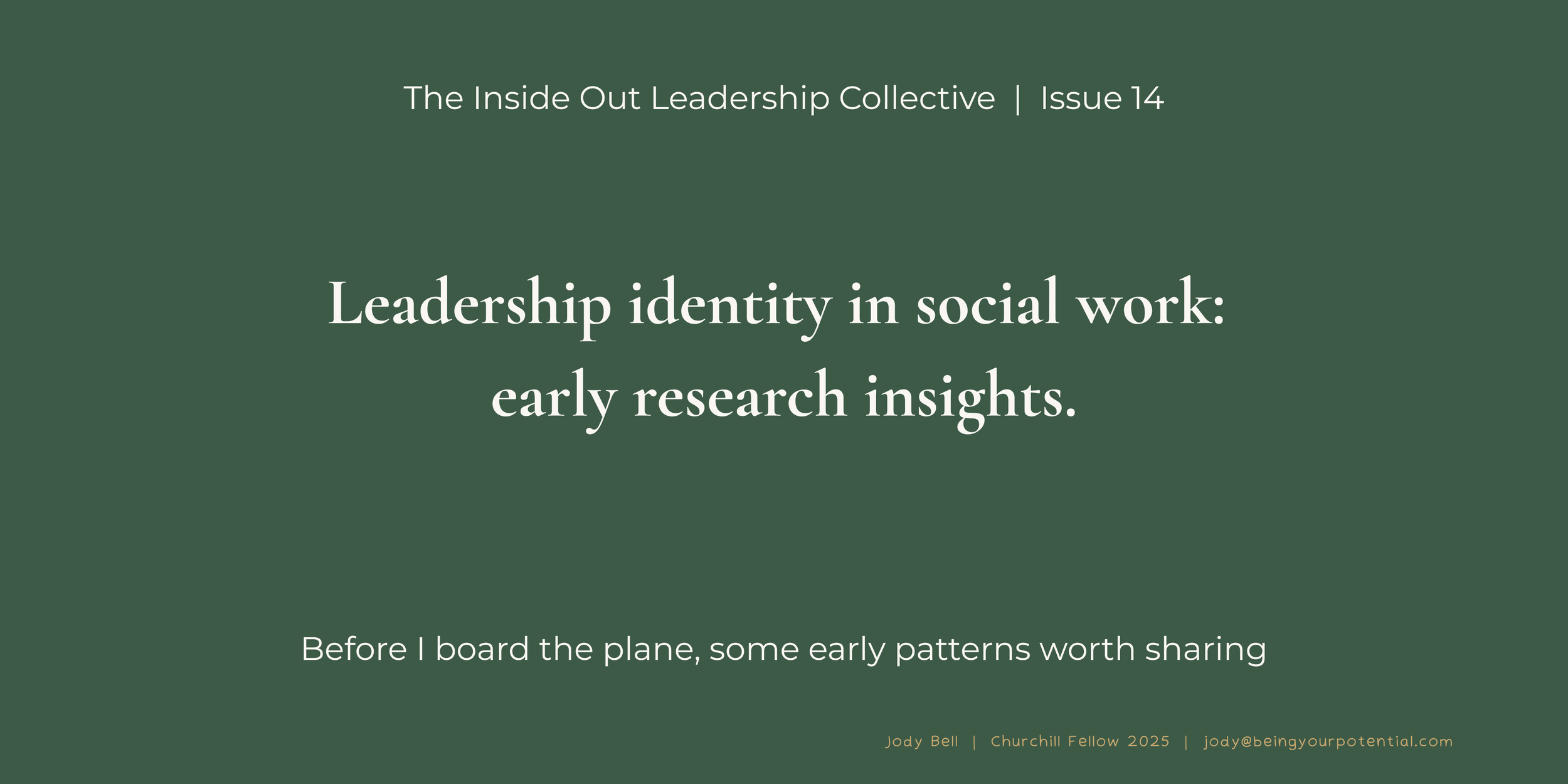 Leadership Identity in Social Work: Early Findings from Global Research