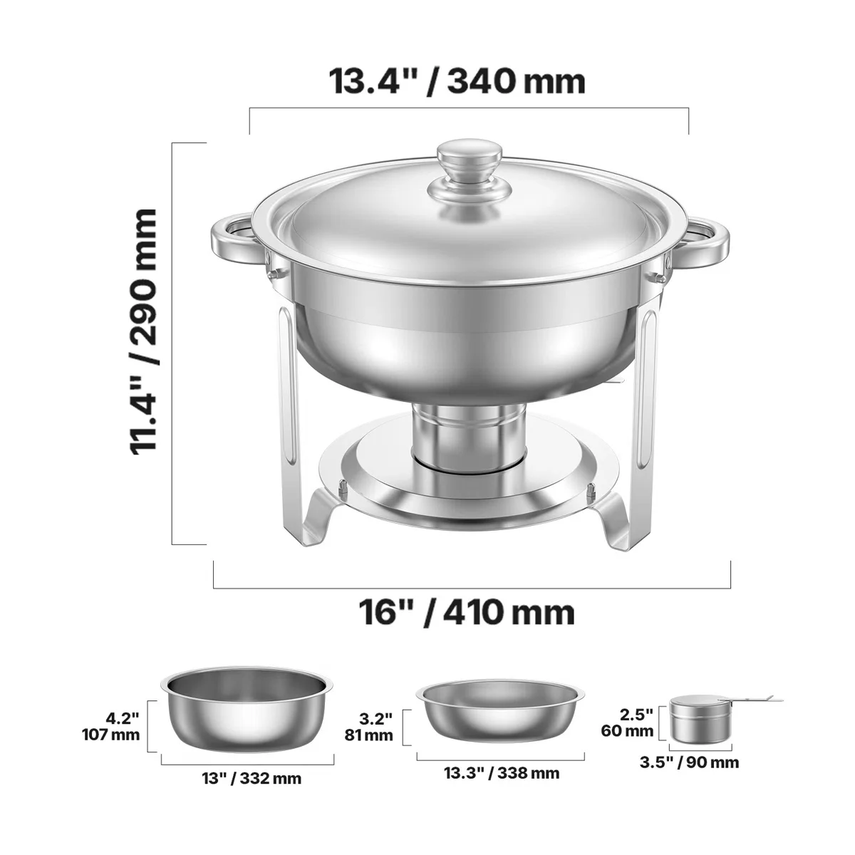 5Qt Round Chaffing Dish