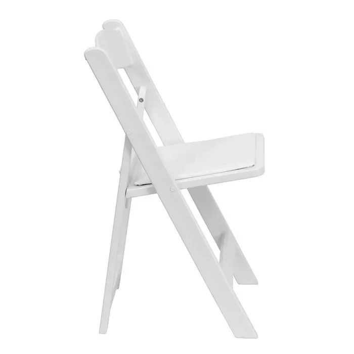 White Resin Folding Chairs W/ Padded Seat