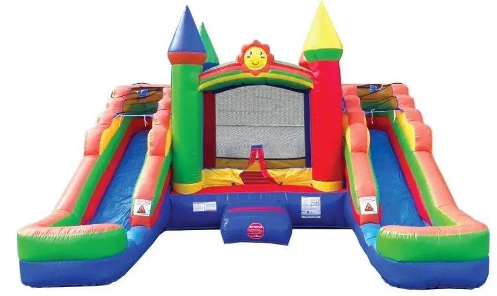 Rainbow Bounce House Dual Slide combo - Wet or Dry