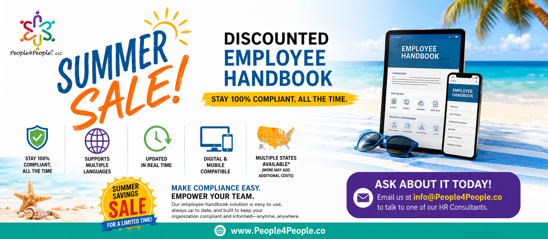 Discounted Employee Handbook Sale - Contact Info@people4people.co for more information